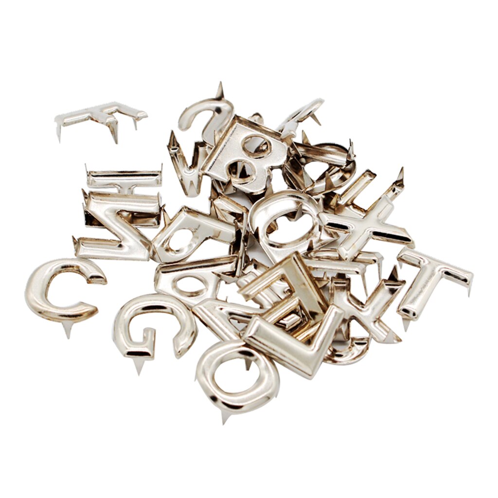 78 stk diy engelsk brev metal nitter klo studs til poser tøj hatte dekor