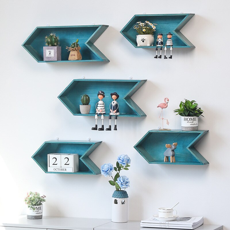 Pil form fri kombination diy flytande hylla trä hem estetisk vardagsrum dekoration blomma display förvaringsställ