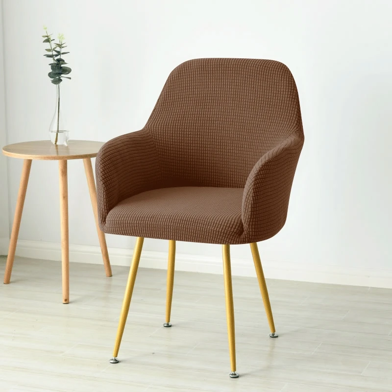 Funda para silla curvada nórdica, fundas para sillón con acento alto inclinado de LICRA Jacquard, fundas para sofá de maquillaje para comedor, cafetería y Bar: Negro