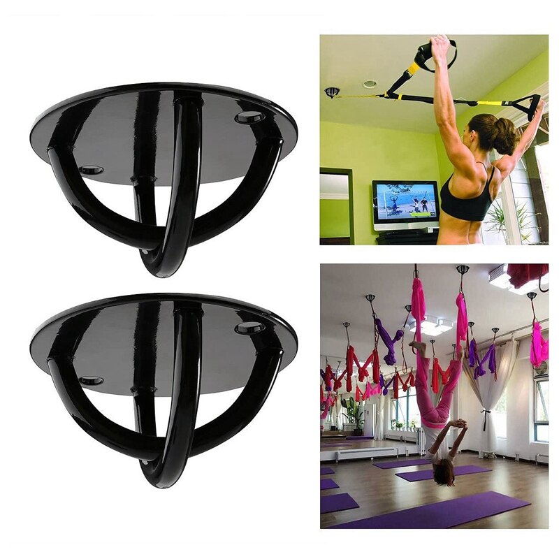 2 stk loft vægmonteret anker til ophængsrem styrketræning gym yoga beslag olympiske ringe sving hængekøje