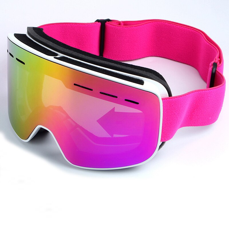 Dubbla lager skidsnowboardglasögon anti-fog  uv400 stora skidglasögon män kvinnor skidåkning skotermask snöglasögon