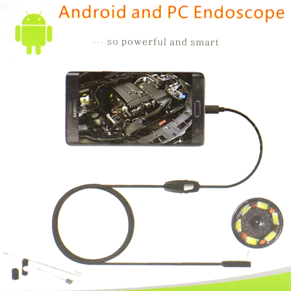 7mm 1M/1.5M/2M/3.5M/5M USB Cable Waterproof 6LED Android Endoscope 1/9 CMOS Mini USB Endoscope Inspection Camera Borescope