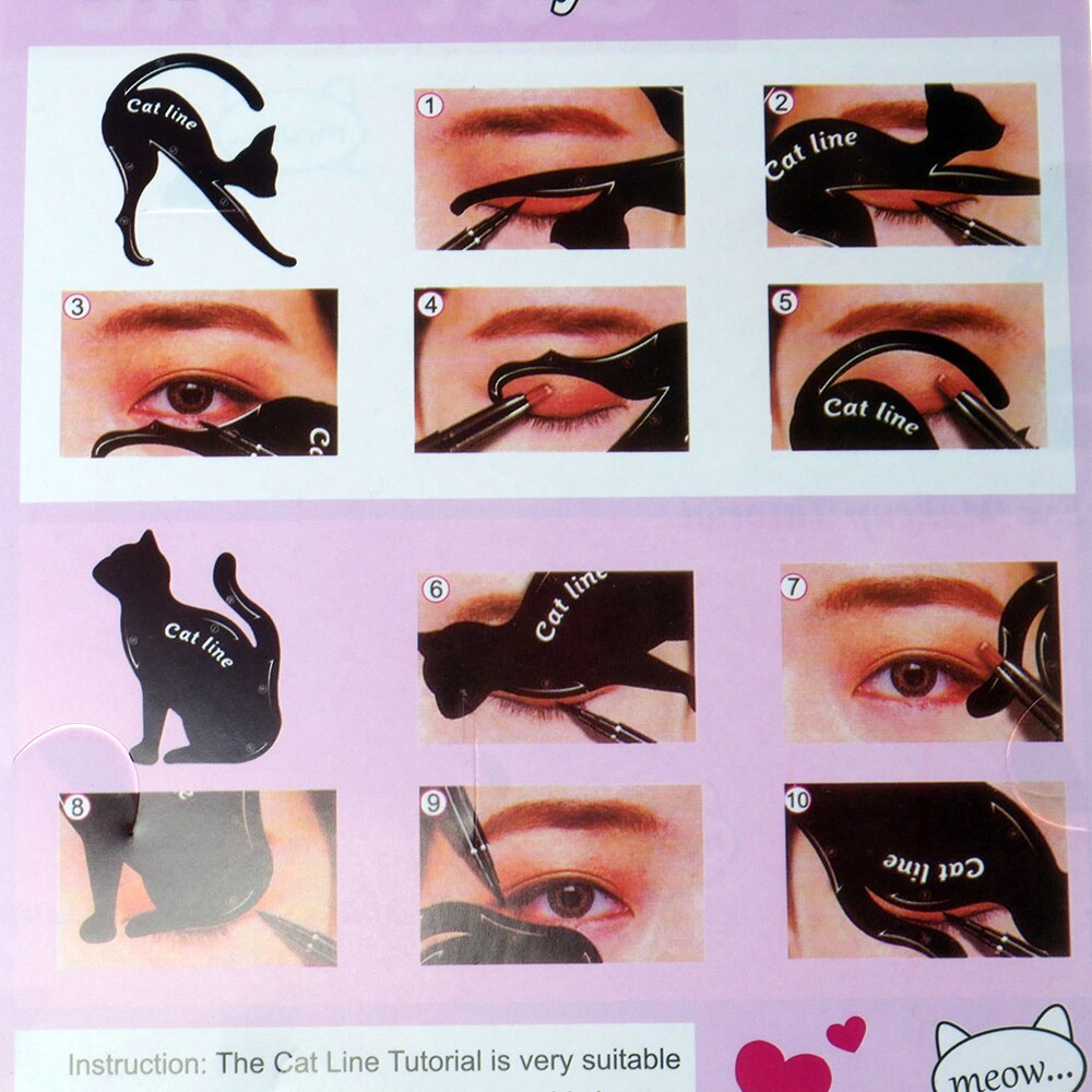 5 bolsas de belleza Cat Line Eyeliner Mold plantillas profesionales