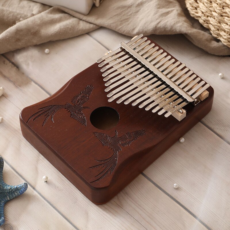 Kalimba 17 Key Thumb Piano Solid Wood Mahogany Mbira Body Musical Instruments Africa Finger Piano With Learning Book Calimba: B