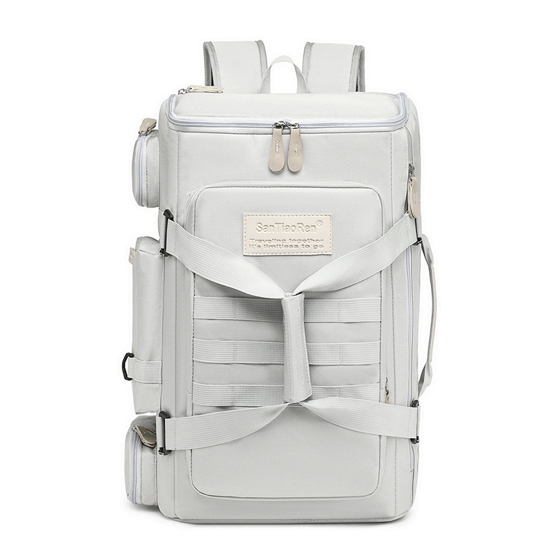 Travel Backpack Business Trip Short Distance Duffel Bag Large Capacity Dual-use Outdoor Leisure Camping Bags: GRAY