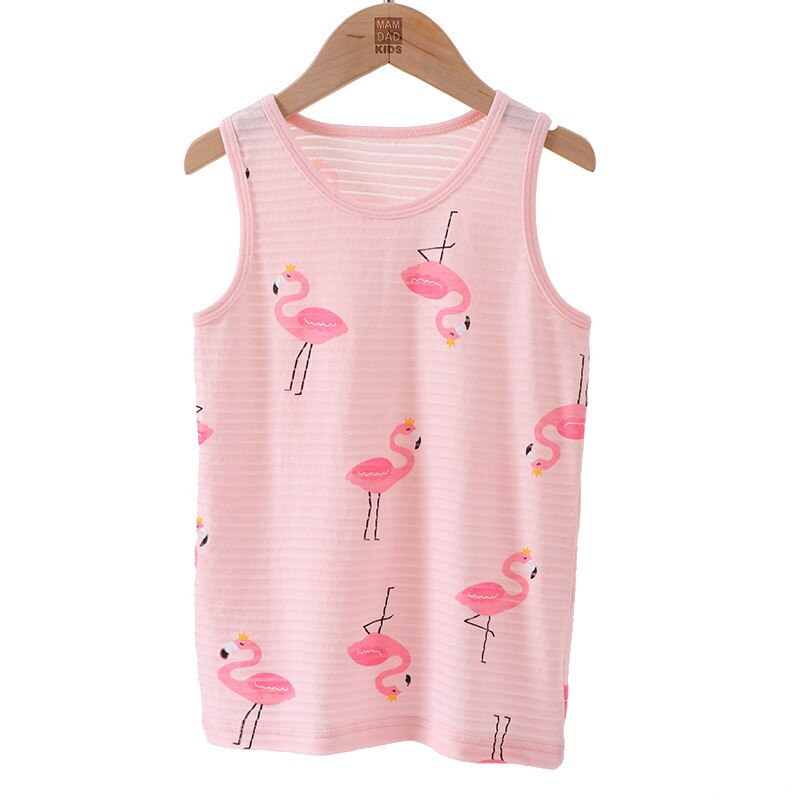 3 Teile/los freundlicher Baumwolle Weste Sommer Dünne Atmungsaktive Baby Mädchen Ärmelloses oben Nette Karikatur Mädchen Mit Flachem Boden Shirt freundlicher Unterwäsche