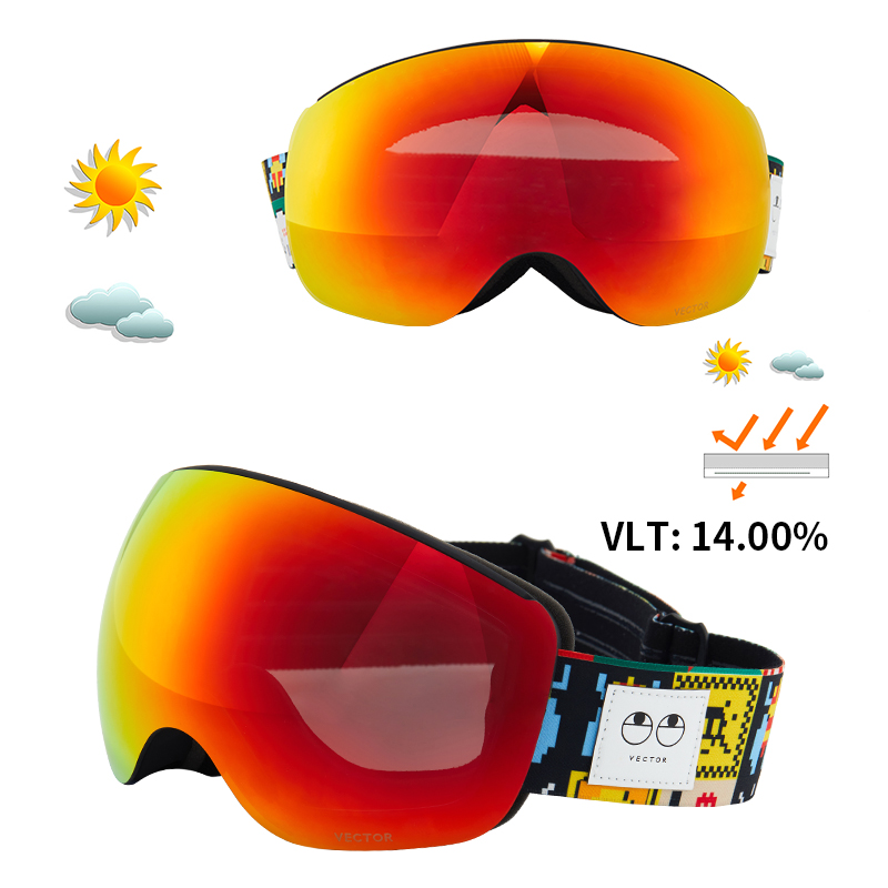 Otg karakteristisk tryk strop skibriller snebriller mænd skibrille anti-dug snowboard skiløb kvinder solbriller udendørs sport