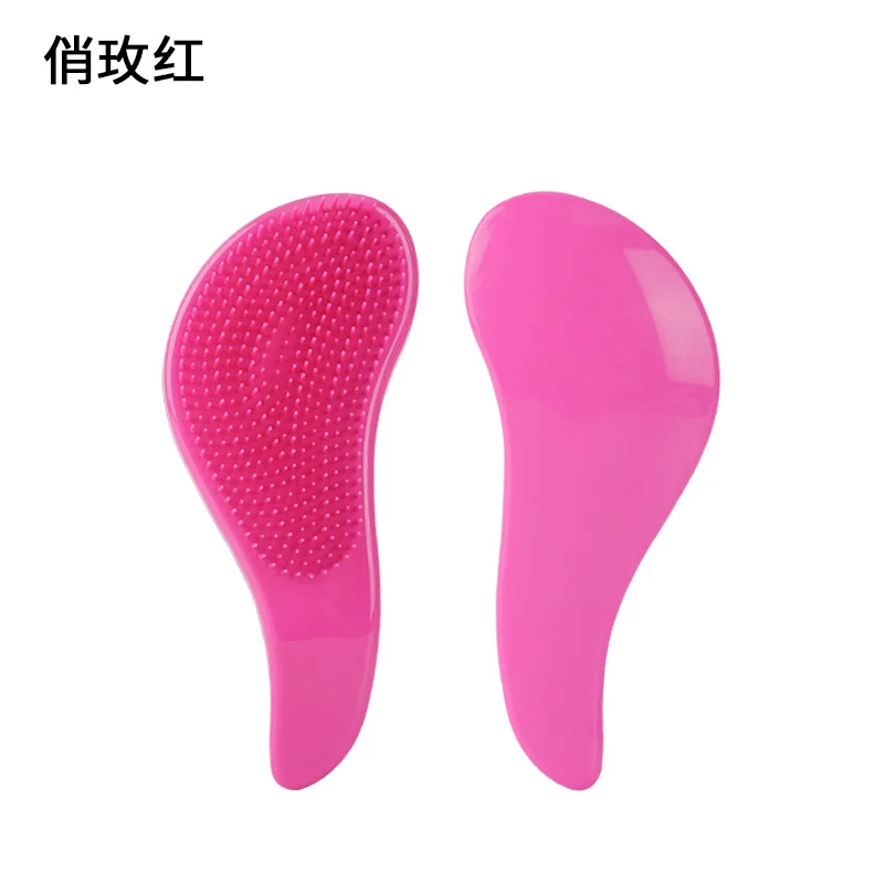 Peine desenredante con mango mágico, Mini cepillo de pelo de masaje antiestático, cepillo de masaje de ducha húmeda larga, herramientas de estilismo para el cabello de salón, 1 ud.: Gris