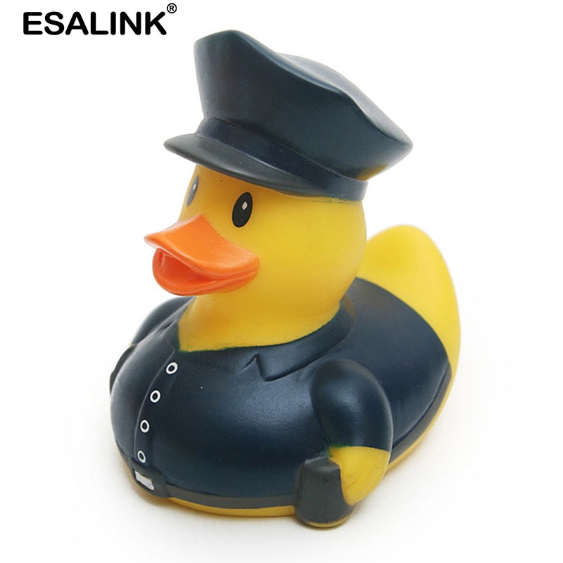 ESALINK 8-10Cm pływająca kaczka policja Baseball strażacy gumowa Ducky zabawka do kąpieli dziecko poznawcze zabawki kąpielowe zabawki edukacyjne