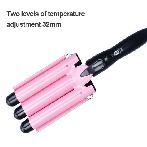 Hair Tools Curling Iron LCD Temperature Control Ceramic Triple Barrel Hair Styler Hair Waver Styling Hair Curlers: 32MM / EU