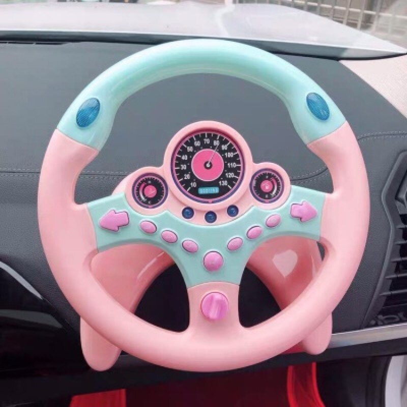 Simulation Steering Wheel with Light Kids Musical Developing Educational Toy Electronic Vocal Toys for Children Birthday