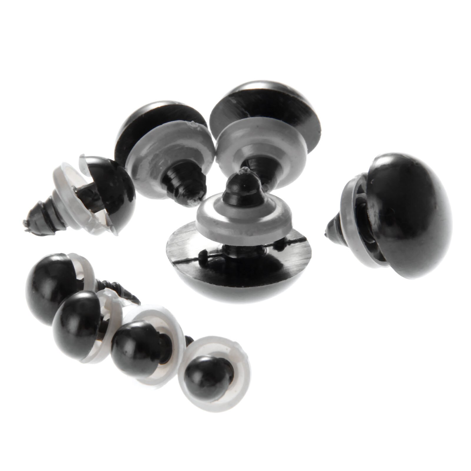 20 Sets Black Plastic Teddy Bear Doll Animal Plush Toy Craft Colorful Safety Eyes Making DIY Handmade Accessories 6mm-20mm