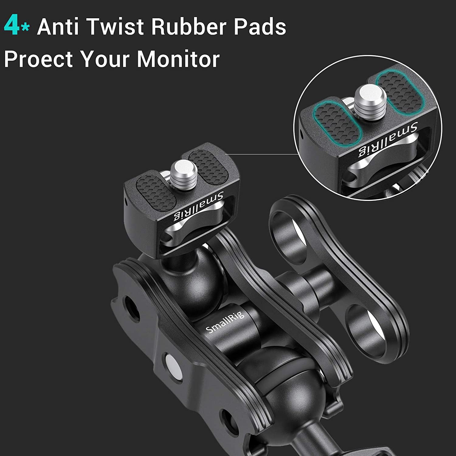 SmallRig Quick Release Articulating Magic Arm with Double Ballheads Extension Arm + 1/4" Screws For DSLR Cage Monitors - 2070