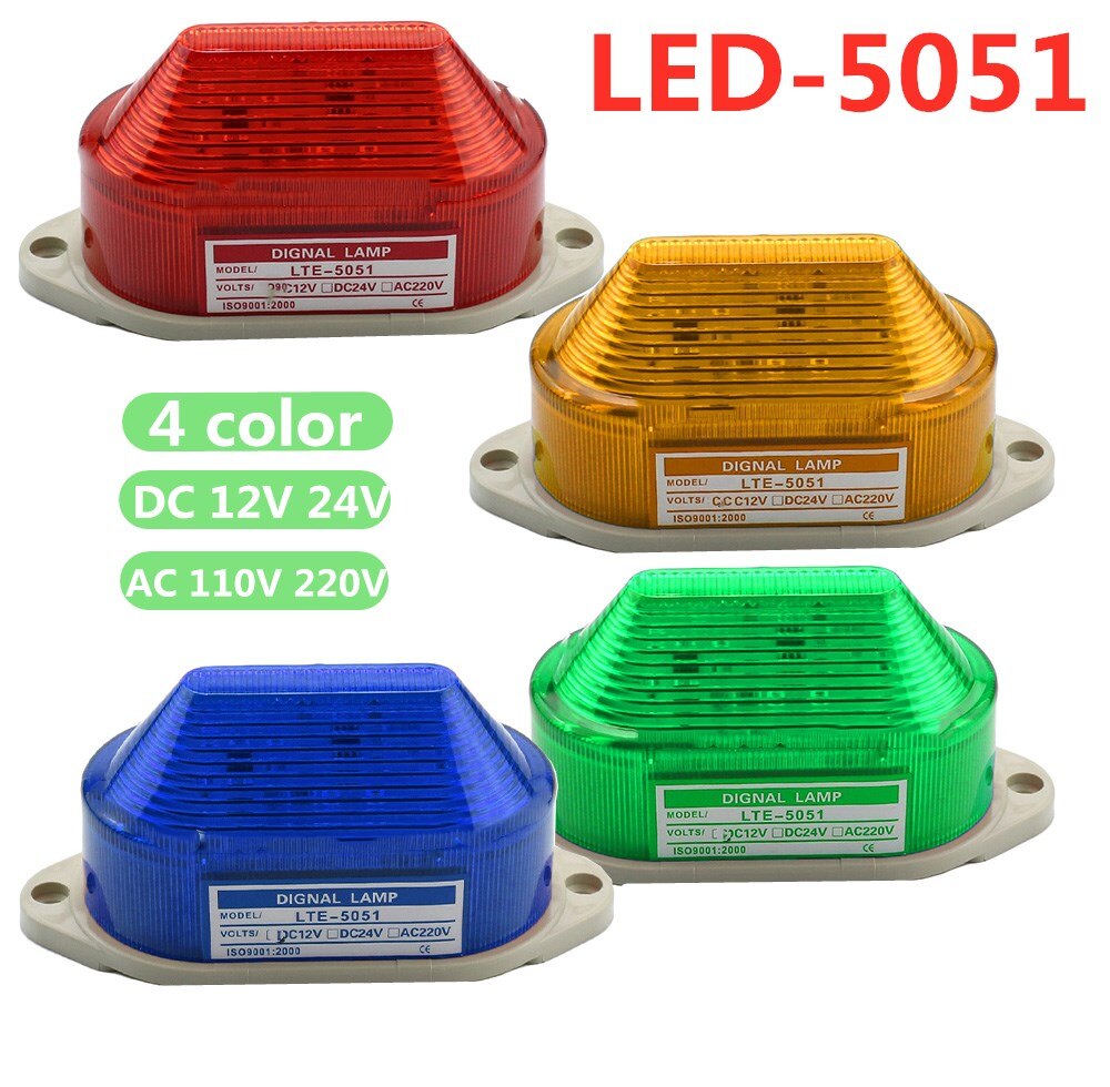 LED-5051/3051 Strobe Signal Warning light 12V 24V 220V Indicator light LED Lamp small Flashing Light Security Alarm