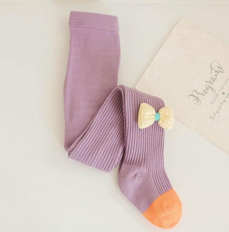 Meias infantis estampadas para meninas, meias de meia-calça com estampa de desenho de animal para bebês e crianças primavera outono: SK023 purple