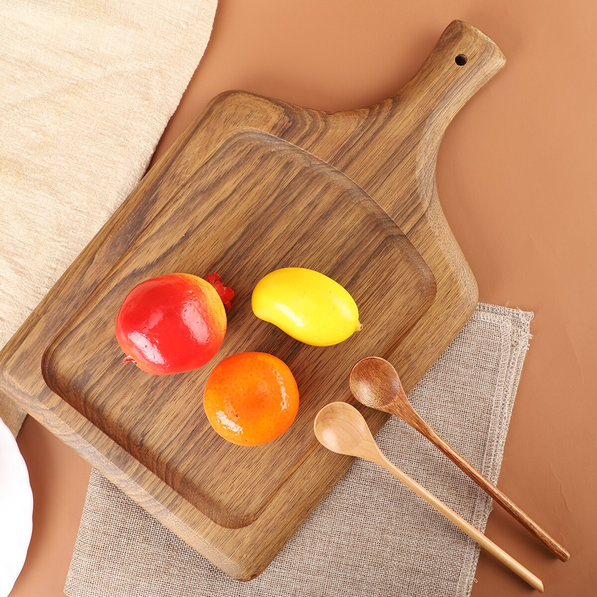 Cutting Board, Serving Board with Handles, Charcuterie Platter for Kitchen,Wood Rectangle Board for Pizza,Bread,Vegetables,Fruit