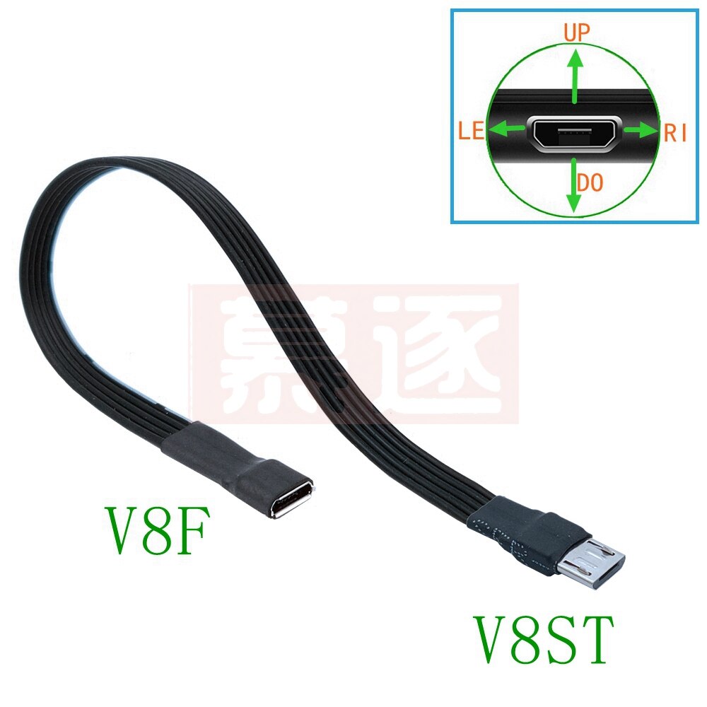 5 cm-100 CM Micro USB hembra a Micro USB macho F/M extensor de extensión fecha carga Cable corto OTG negro 20 CM 50 CM 10 CM 1 m: YELLOW / 2 m