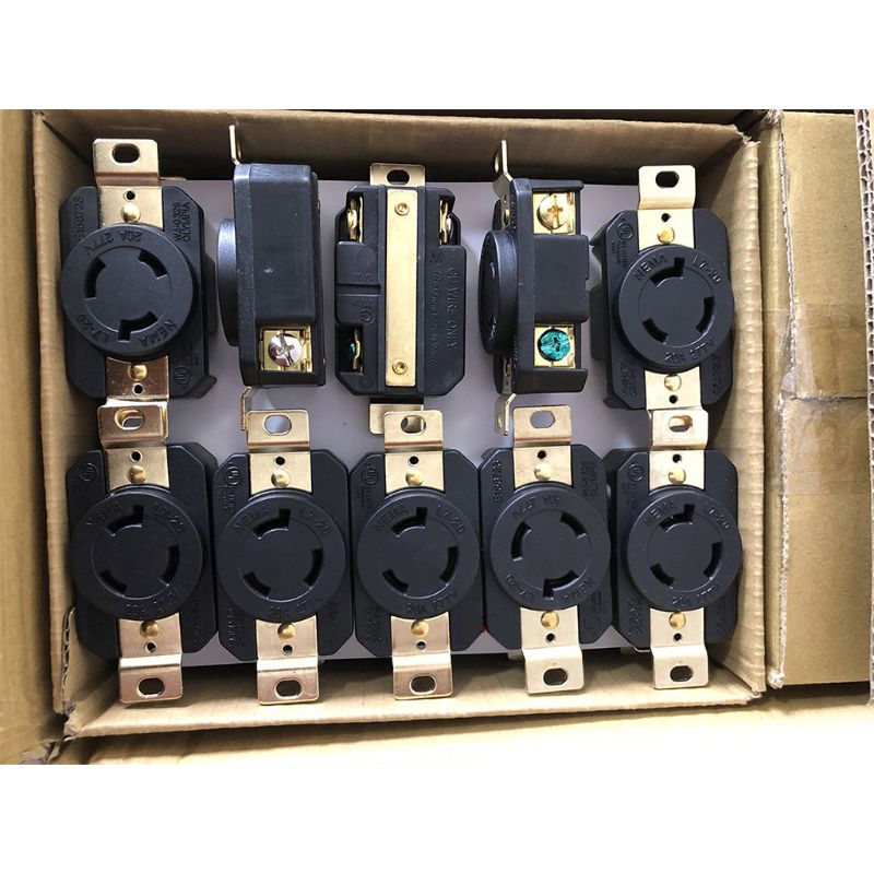 20A 277V 4 Hole Generator Outlet US Anti-off Power Socket Inline Wire Connector 11UA