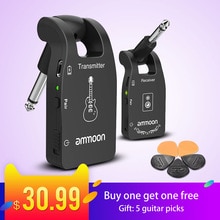 ammoon Wireless Guitar Transmitter Audio Transmitter Receiver System 2.4G Rechargeable 6 Channels for Electric Guitar Bass