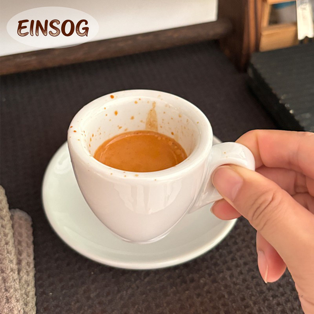 Tazas de café expreso de cerámica de 50ML con grueso para una sola taza, taza de 9mm para pared, aislamiento duradero, accesorios para Barista Espresso