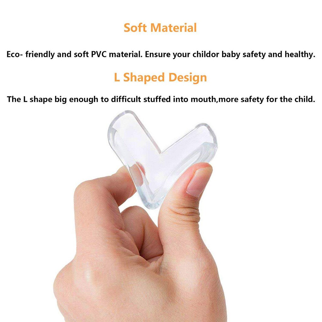 12Pcs Corner Guards Baby Safety L Shape Transparent Protector Cover Children Protection Furnitures Edge Corner Guards Cover