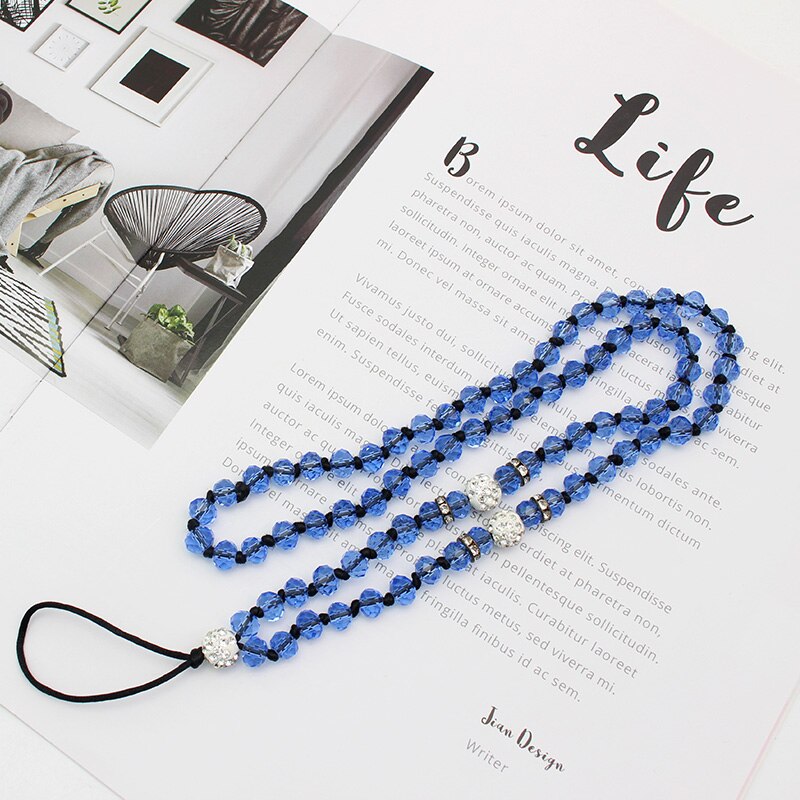 Mobiele Telefoon Riemen Pols Lanyard Riem String Voor Telefoon Iphone 7 8 X Usb Flash Drives Toetsen Sleutelhangers Lanyard Hals opknoping Riem: Long-blue