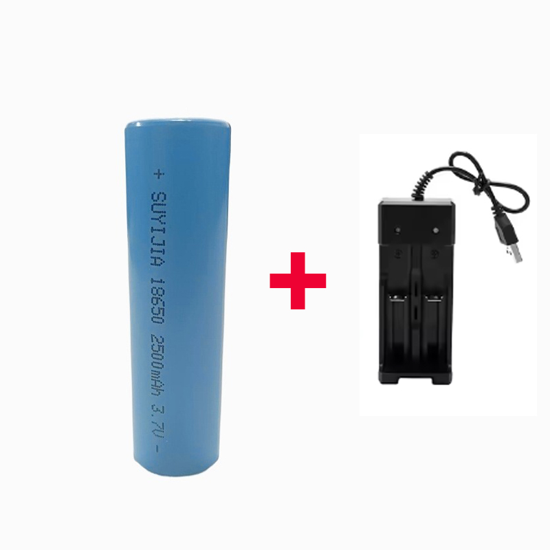 2500mah 18650 Rechargeable Battery with Charger 3.7V Li-ion Batteries for Electric Pointer Doorbell Flashlight Lithium Battery: PURPLE