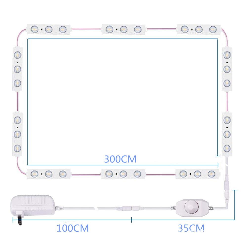 3M Spiegel Gloeilamp LED Make-Up Spiegel Dimbare Lamp Dressing Decoratie Make Up Spiegels Aangedreven Cosmetische Licht Kit 110 -220V