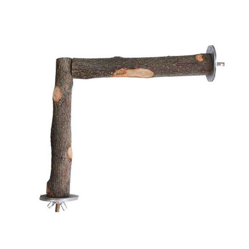 Bird Training Stand Portable Tabletop Parrot Natural Wood Perch for Small Medium Parakeet Finch Canary African Grey Q84D: S