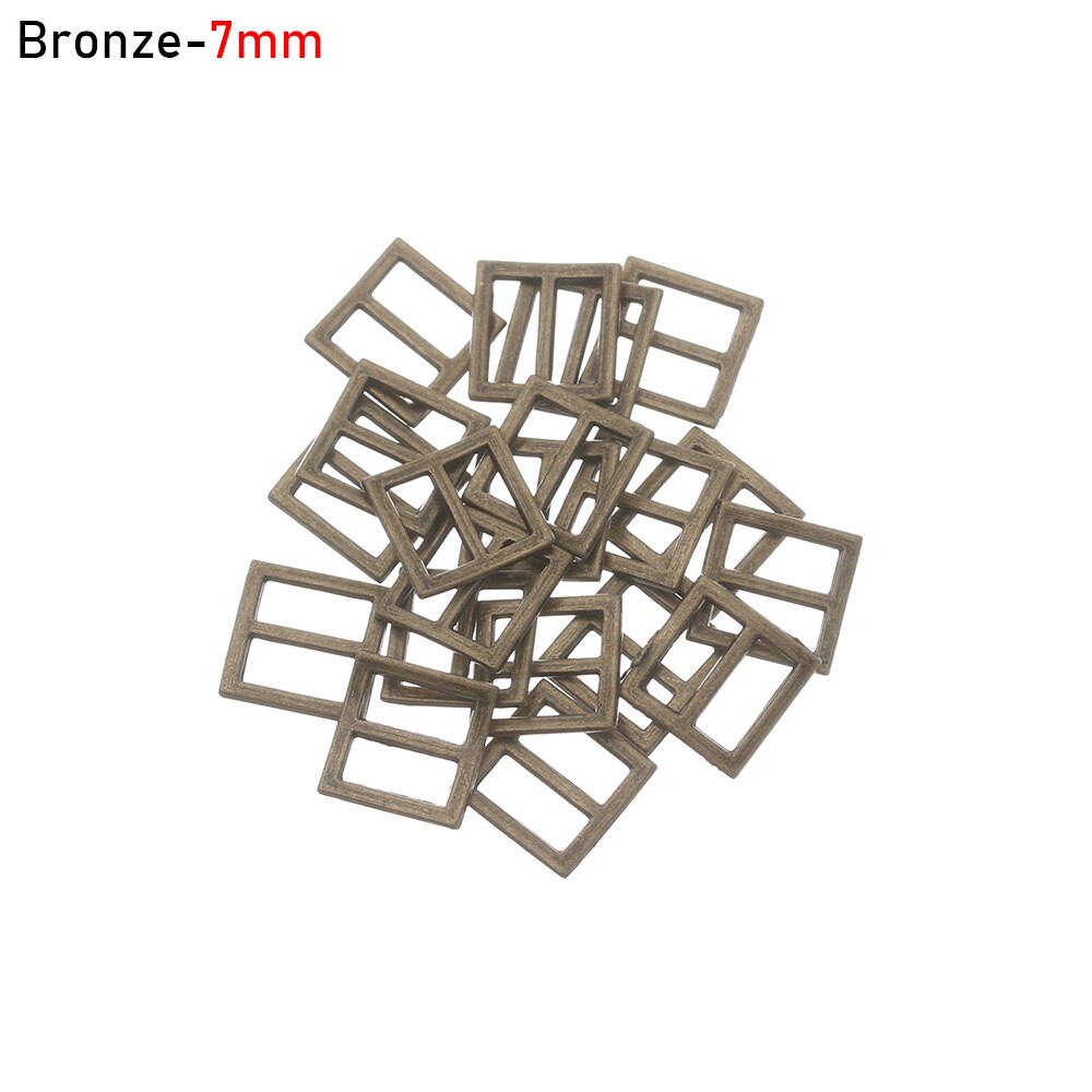 Hebilla de cinturón trideslizante para DIY para muñecas bolsas de ropa, Mini hebillas, botones, Diy para muñecas, accesorios de ropa, 20/40 Uds.: Bronze - 7 mm / 20 Pcs
