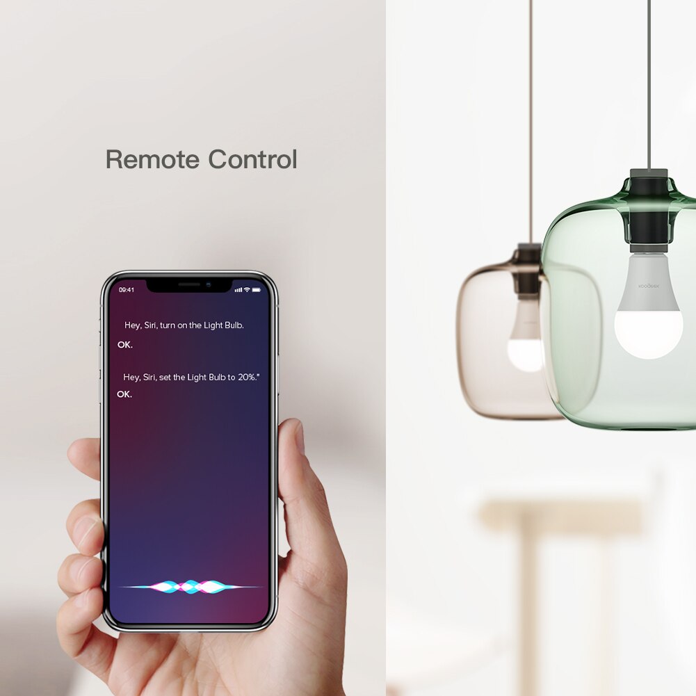 Koogeek-bombilla LED inteligente E26, 7W, regulable, WiFi, Compatible con Alexa, Apple, HomeKit y el asistente de Google