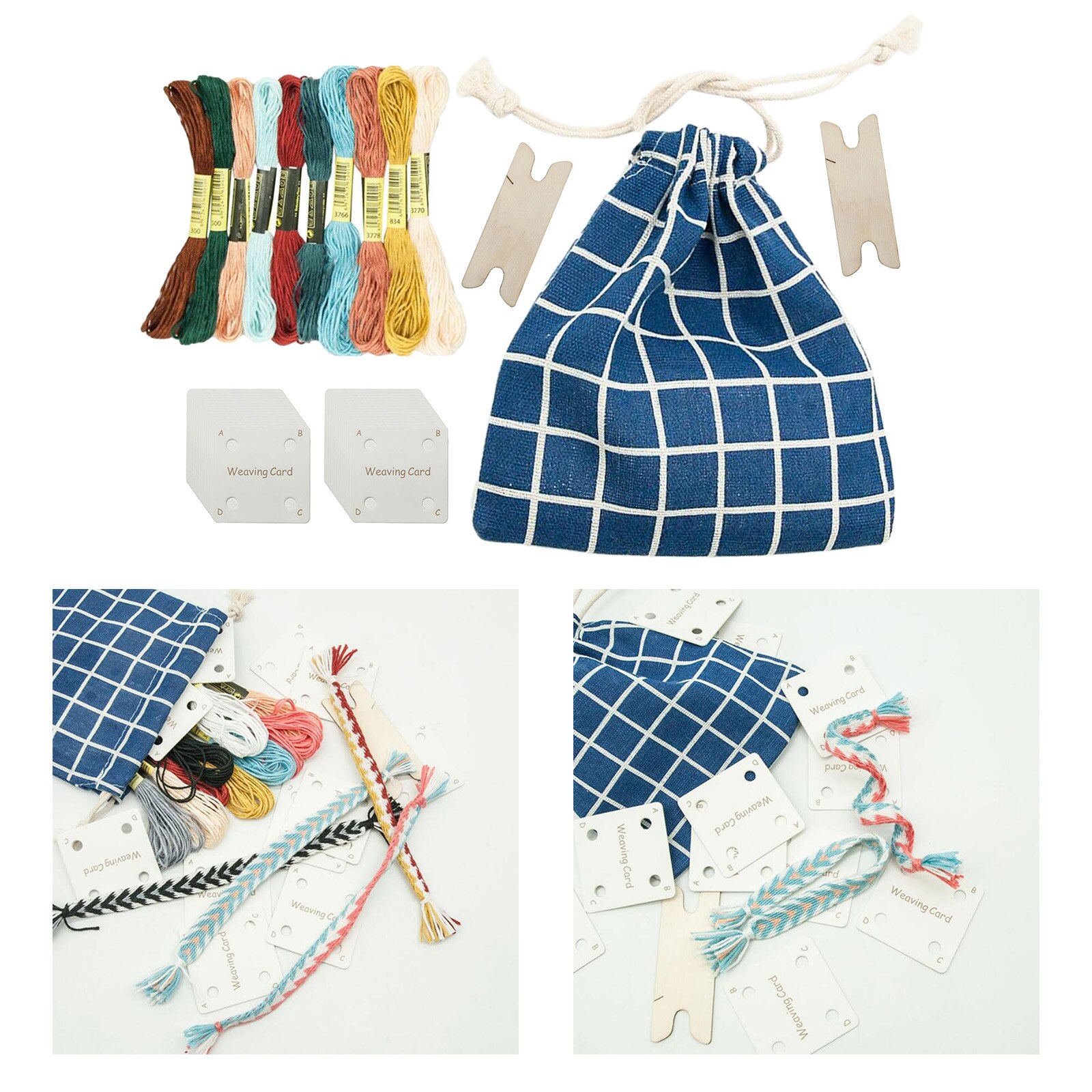 Handy Weaving Cards Kit for Loom DIY Craft Weaving Tools for Friends: C