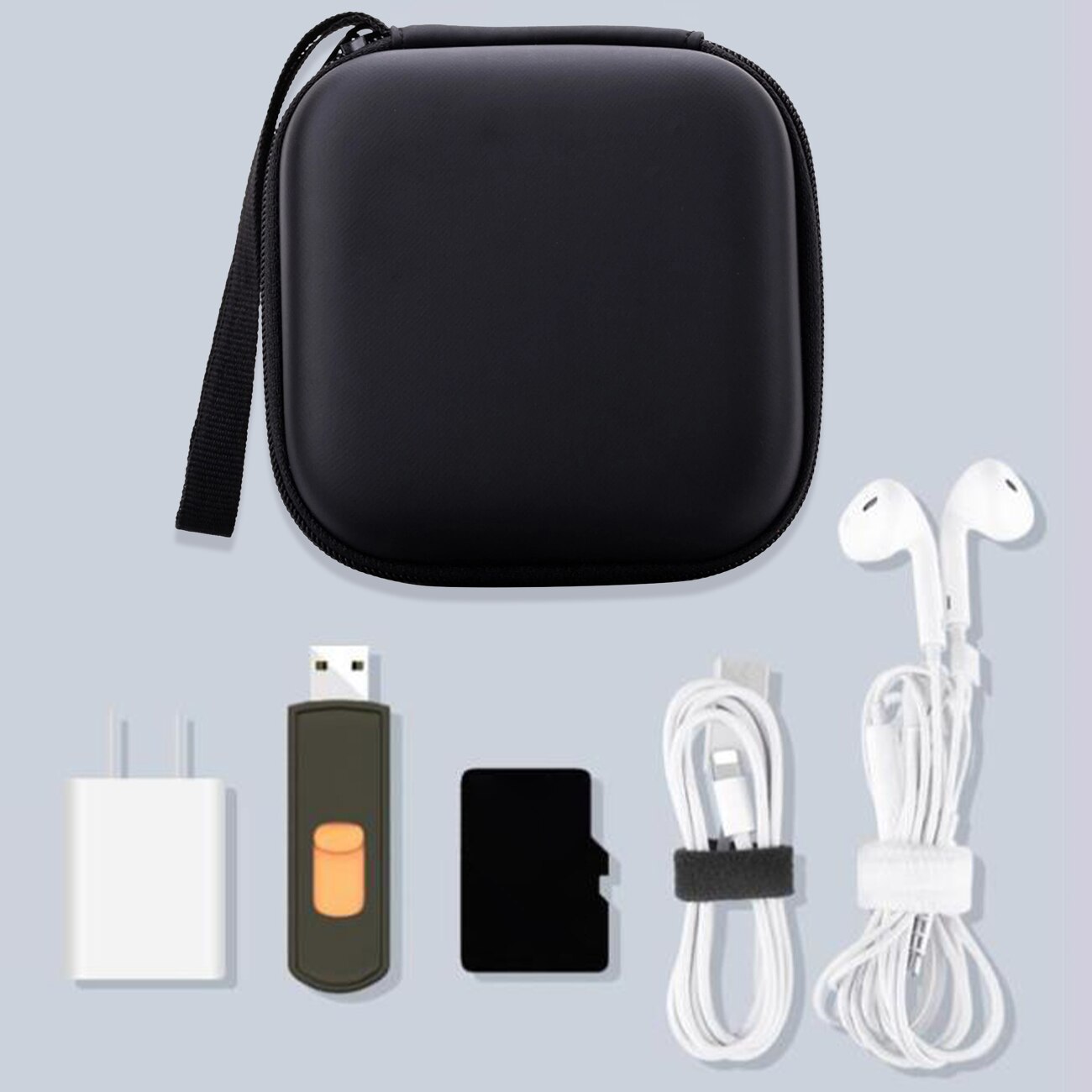 Earbuds Case Mini Earphone Case Waterproof EVA Hard Protective Carrying Case Travel Portable Storage Bag for Earphone