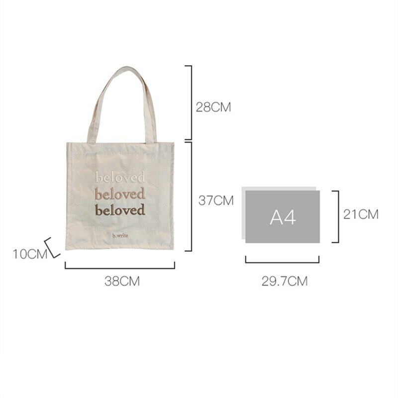 Purdored 1 Pc Vrouwen Gradient Tekst Draagtas Canvas Casual Schoudertas Herbruikbare Boodschappentas Vrouwelijke Student Schooltas