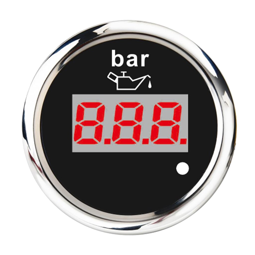 Electronic Universal Oil Pressure Press Gauge Meter 2inches 52mm 0BAR-10BAR for Car Vehicle Auto - Black