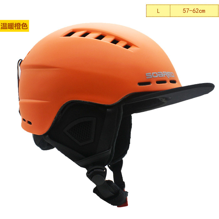 Casco de esquí Unisex de tamaño ajustable, moldeado integralmente, para snowboard, patinaje, esquí, cascos deportivos: Orange black