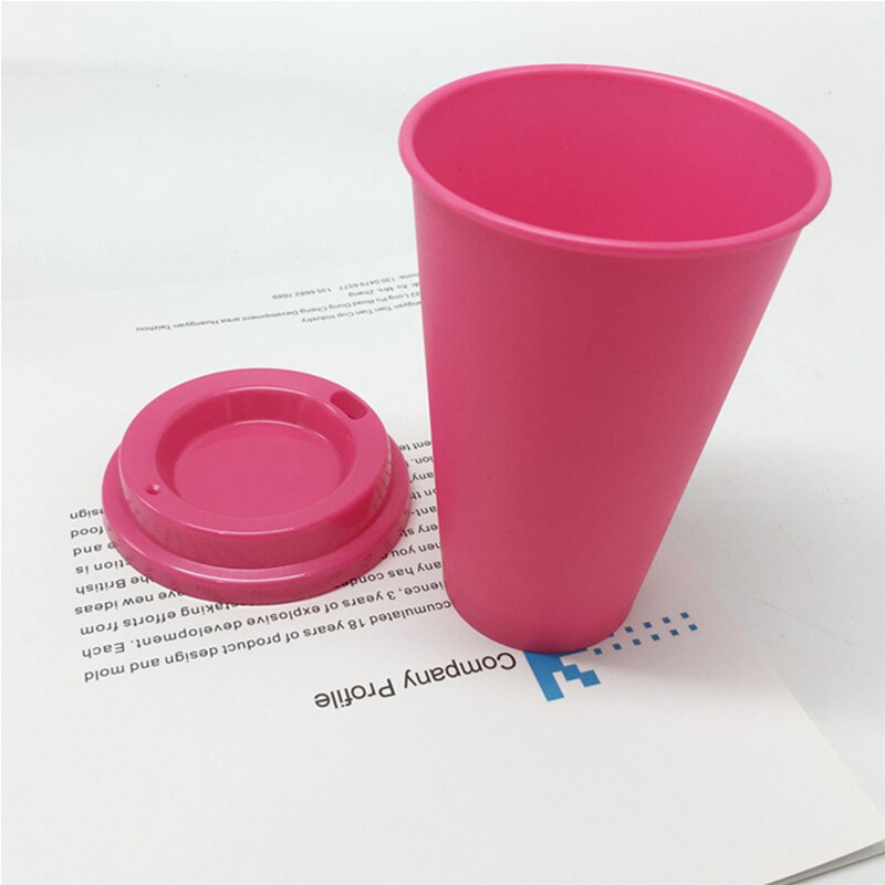 Tazas de café portátiles de viaje, 480ML, con tapas, para Picnic, turismo, bebidas, tazas de plástico, tazas a prueba de fugas, tazas para beber agua, triangulación de envíos