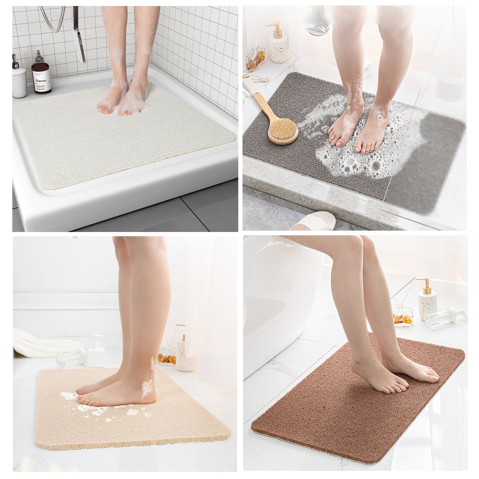 Douche Mat Antislip Bad Mat Water Absorberende Deur Mat Sneldrogend Wasbaar Pvc Loofah Badmat Voor Badkamer Slaapkamer keuken