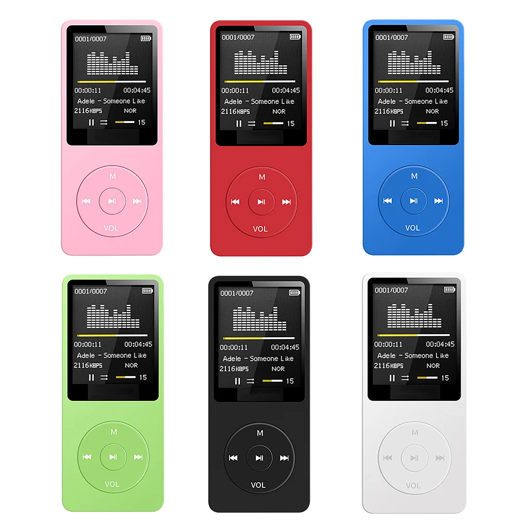 Mp3 Mp4 Player 64 GB Memory Card Portable Digital Screen Music FM Radio Voice Record Built-in HD Speaker With Photo Viewe