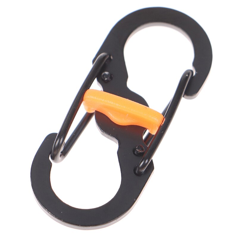 Camping Karabijnhaak Sleutelhanger Met Slot 8 Vormige S Gesp Klimmen Clip Key Clip Gesp Outdoor Camping Tool Karabijnhaak Voor Sleutels: Black