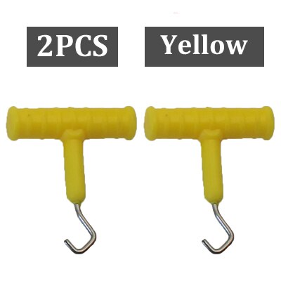 2 Stuks Karpervissen Tool Karper Rigs Knoop Puller Haak Lijn Knoop Puller Rvs Hair Rig Knoop Tool Vissen visgerei Accessoires: 2PCS-Yellow