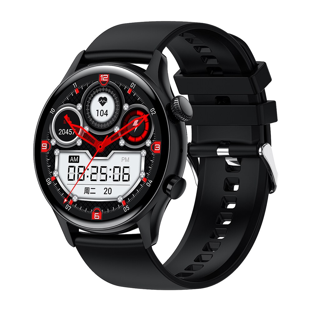 Colmi I30 Vlaggenschip Smartwatch Mannen 1.36 Inch Amoled 390*390 Scherm Ondersteuning Altijd Op Display Smart Horloge IP68 Waterdicht: Silicone Black