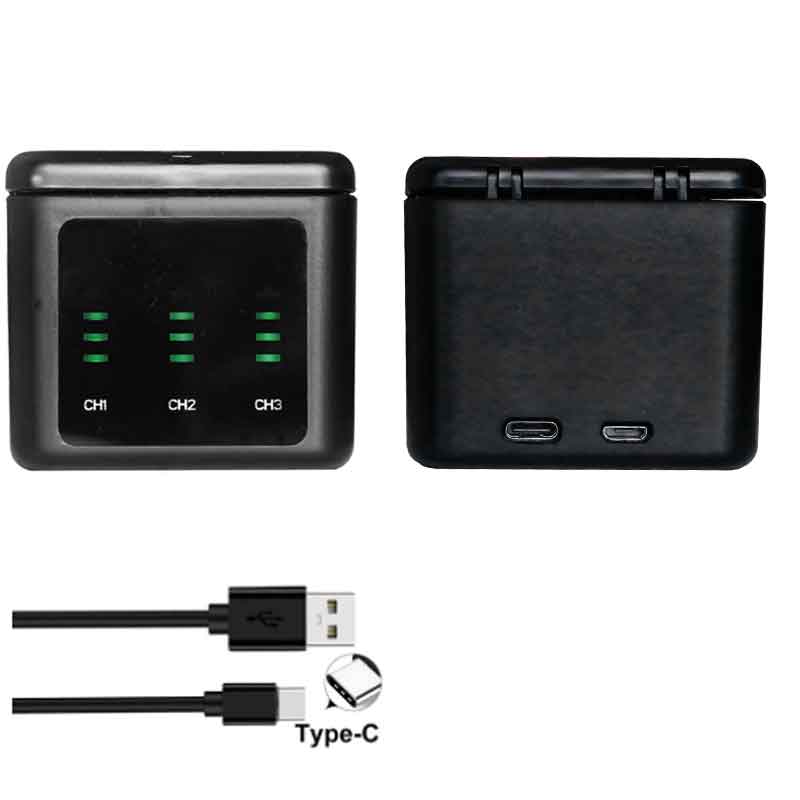 Boîtier de chargement de batterie GoPro 10 9, 3 voies, boîte de rangement de batterie 1980mAh, pour Go pro Hero 9 10, accessoires