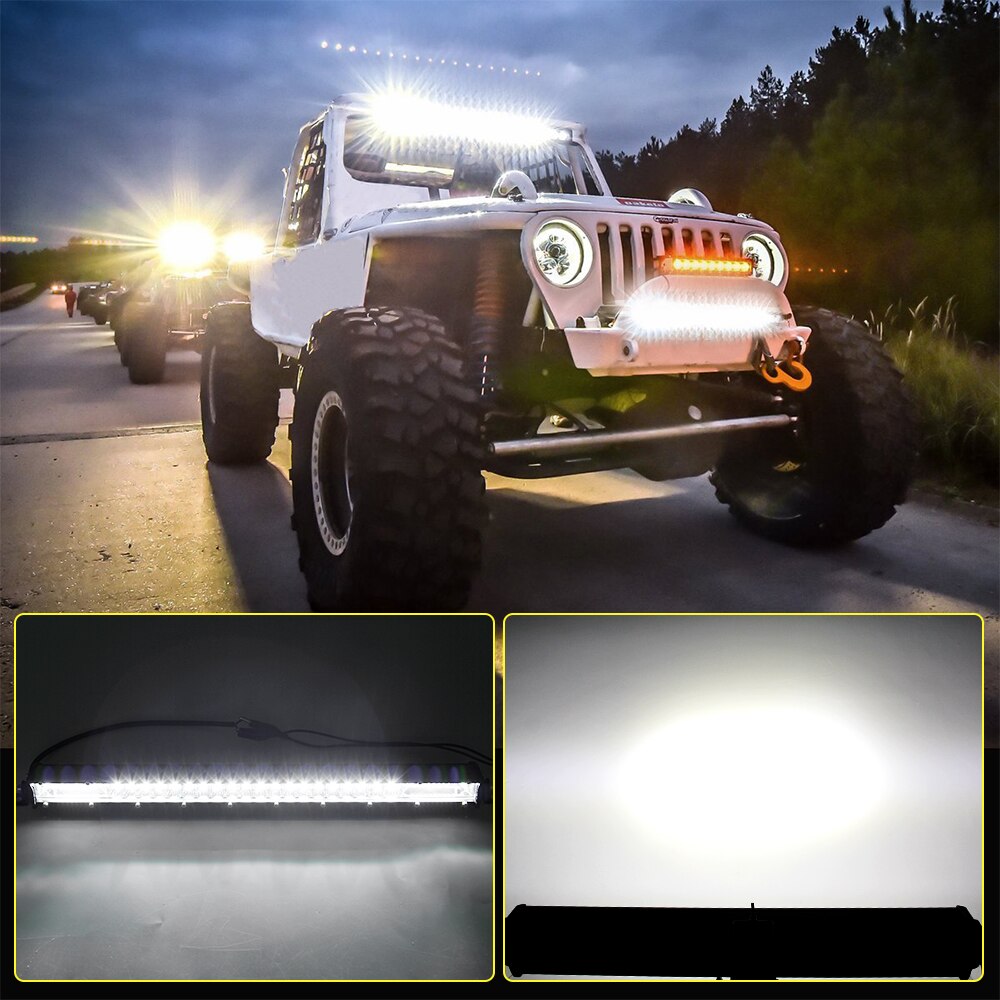CO LIGHT Super Slim 12D 8&quot; 20&quot; 32&quot; LED Bar Spot Flood Beam LED Light Bar for Tractor Boat Offroad 4WD 4x4 Trucks SUV ATV 12V 24V