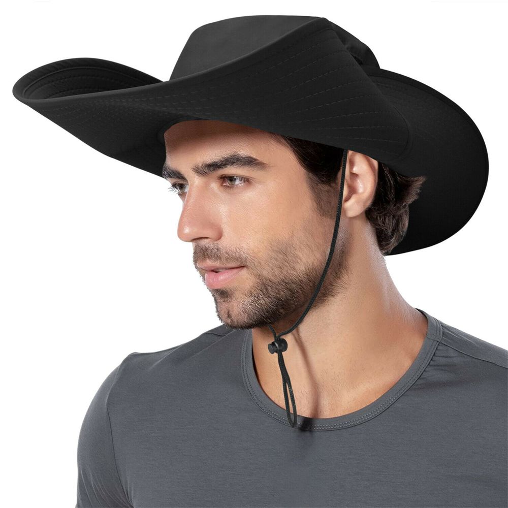 Hombres Mujeres Visera ancha Sombrero de ala Boonie Bucket Cap Verano Pesca Protección solar UV