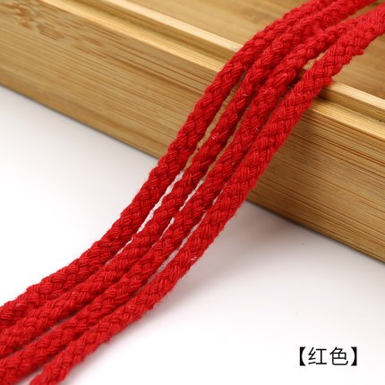 5mm Katoenen Touw Craft Decoratieve Twisted Cord Touw voor Handgemaakte Decoratie DIY Lanyard Ficelles Couleurs Draad Koord 5yards: red