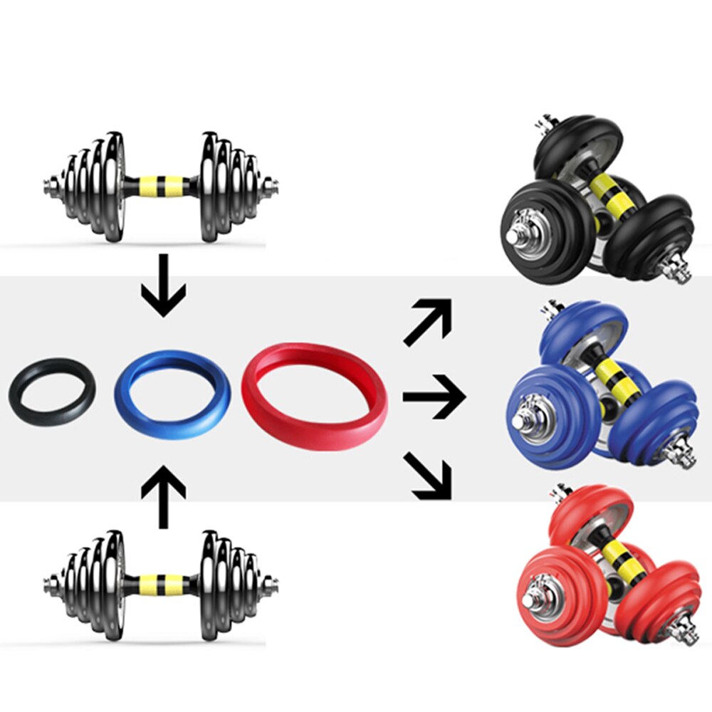 DMAR-ensembles de couvercles en caoutchouc pour haltères, couvercle de protection pour tranches d'haltère, silencieux et antidérapant, équipement d'entraînement physique, accessoires