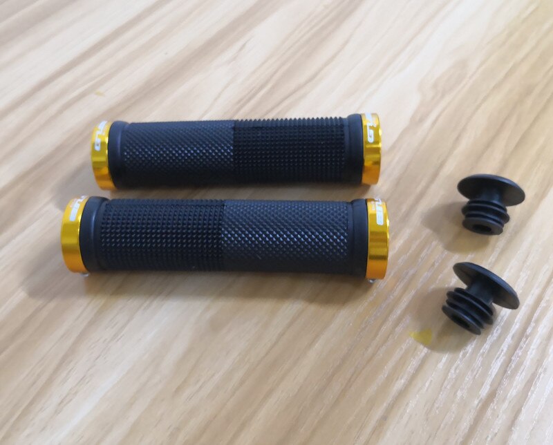 1 paar Fietsen Afsluitbare Handgreep Voor Fiets MTB Road Bike Stuur Fiets Grip Bike Aluminium + Rubber 4 kleuren: gold