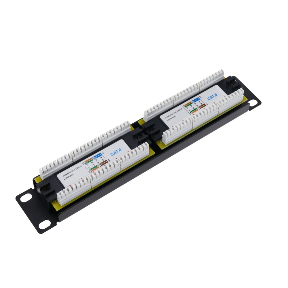 RackMatic - Patch panel 10&quot; para armario rack 12-Port RJ45 Cat.6 UTP 1U