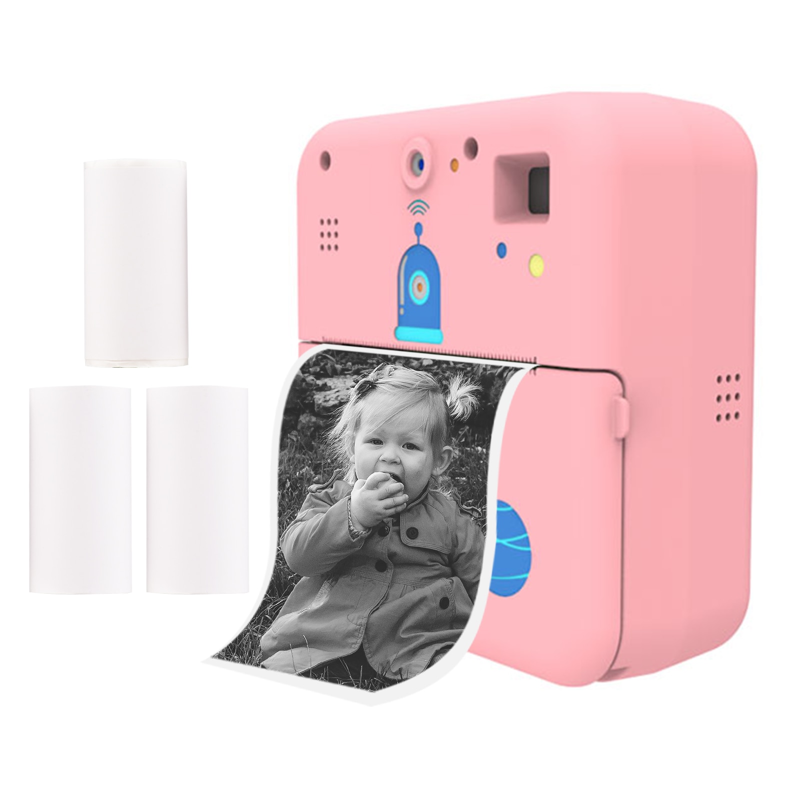 2 in 1 tulostin &amp; kamera mini-taskukannettava tulostin langaton bt-yhteys tee-se-itse-käsityön tuki android ios:lle